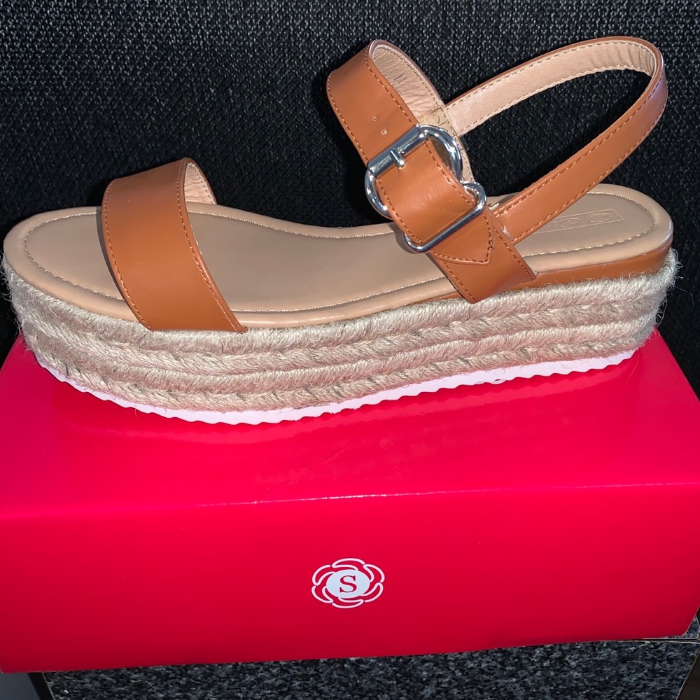 Brown platform sandals